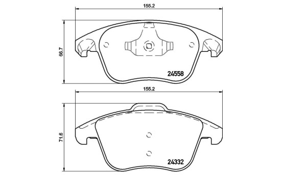 Brake Pad Set, disc brake P 61 117 Brembo, Image 3