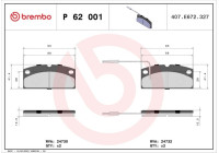Brake Pad Set, disc brake P 62 001 Brembo