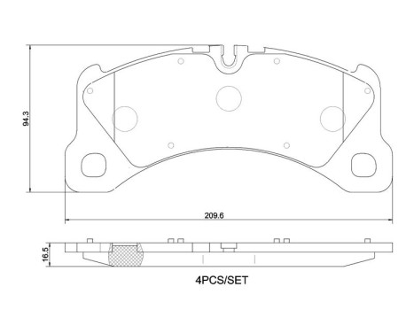 Brake pad set, disc brake P 65 047 Brembo, Image 4