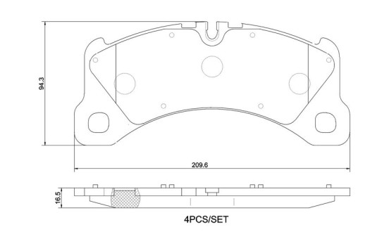 Brake pad set, disc brake P 65 047 Brembo, Image 4