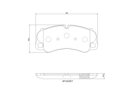 Brake pad set, disc brake P 65 054 Brembo, Image 4