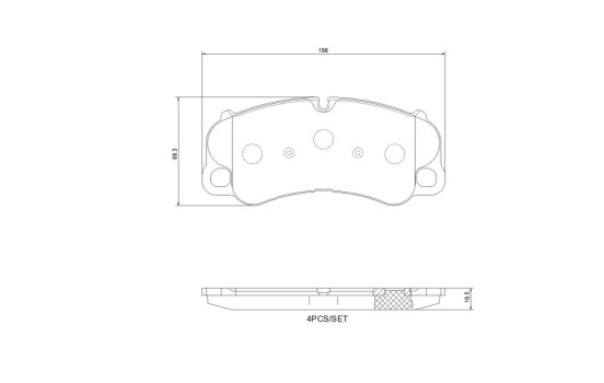 Brake pad set, disc brake P 65 054 Brembo, Image 4