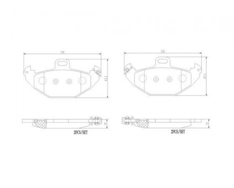 Brake Pad Set, disc brake P 68 021 Brembo, Image 3