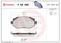 Brake Pad Set, disc brake P 68 068 Brembo