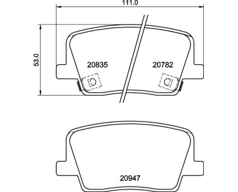 Brake Pad Set, disc brake P 77 003 Brembo, Image 2