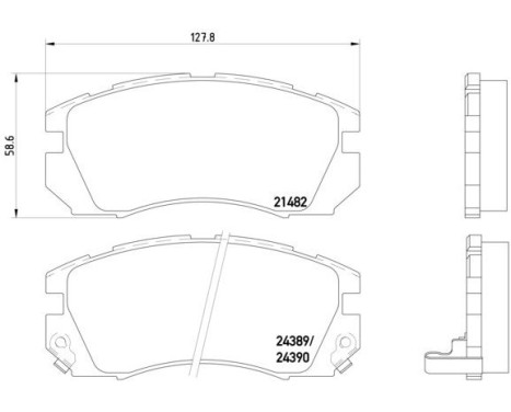 Brake Pad Set, disc brake P 78 007 Brembo, Image 3