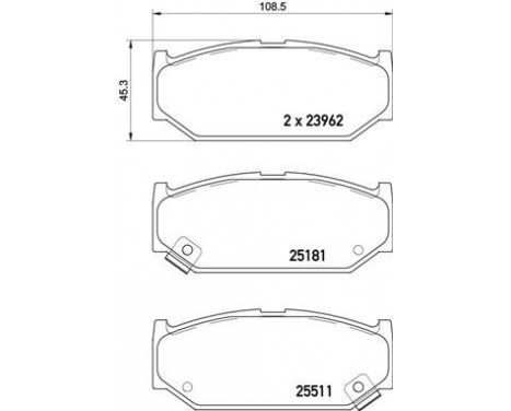 Brake Pad Set, disc brake P 79 031 Brembo, Image 2