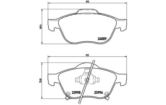 Brake Pad Set, disc brake P 83 043 Brembo, Image 2
