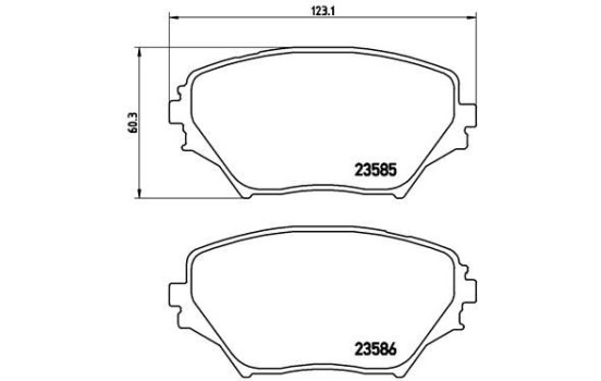 Brake Pad Set, disc brake P 83 055 Brembo, Image 2