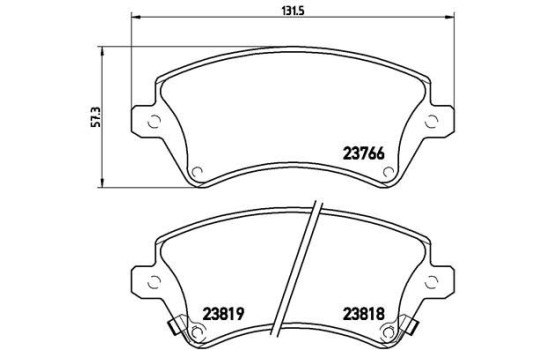 Brake Pad Set, disc brake P 83 064 Brembo, Image 2