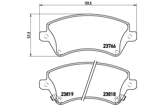 Brake Pad Set, disc brake P 83 064 Brembo, Image 3