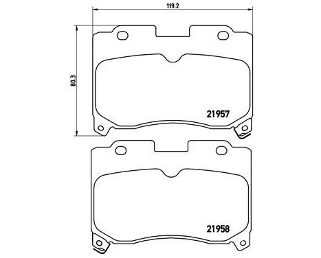 Brake Pad Set, disc brake P 83 090 Brembo, Image 2