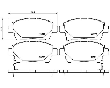 Brake Pad Set, disc brake P 83 097 Brembo, Image 3
