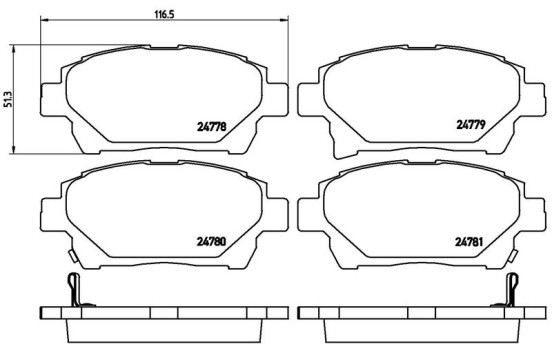 Brake Pad Set, disc brake P 83 097 Brembo, Image 2