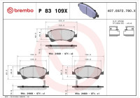 Brake pad set, disc brake P 83 109X Brembo