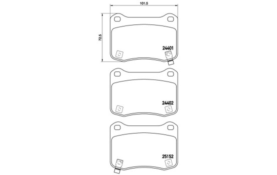 Brake Pad Set, disc brake P 83 134 Brembo, Image 2