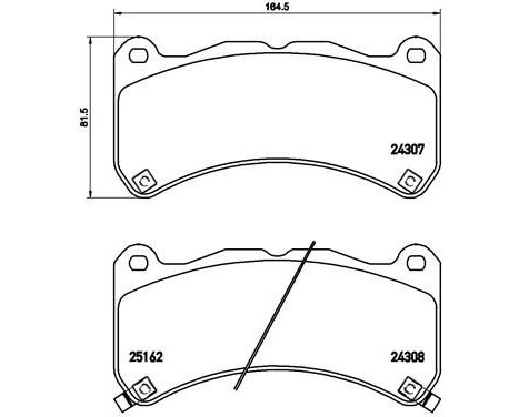 Brake Pad Set, disc brake P 83 146 Brembo, Image 2