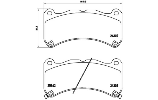 Brake Pad Set, disc brake P 83 146 Brembo, Image 2