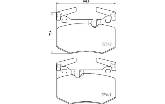 Brake Pad Set, disc brake P 83 164 Brembo, Image 2