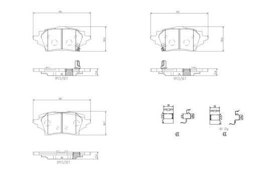 Brake pad set, disc brake P 83 178 ABS, Image 2