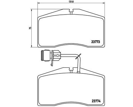 Brake Pad Set, disc brake P 85 053 Brembo, Image 2