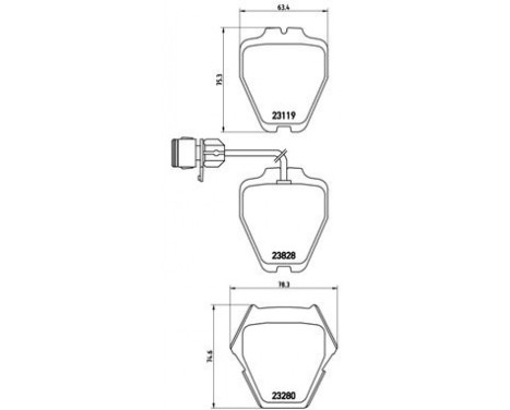 Brake Pad Set, disc brake P 85 054 Brembo, Image 2