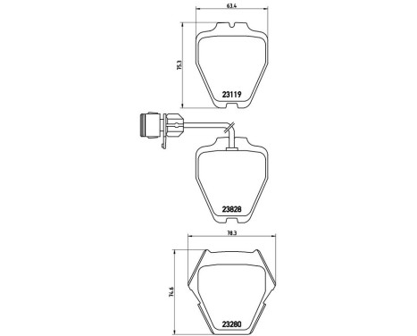 Brake Pad Set, disc brake P 85 054 Brembo, Image 3