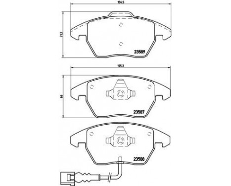 Brake Pad Set, disc brake P 85 075 Brembo, Image 2