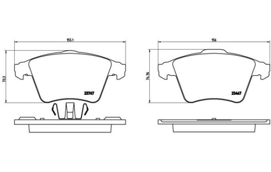 Brake Pad Set, disc brake P 85 106 Brembo, Image 2