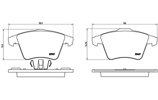 Brake Pad Set, disc brake P 85 106 Brembo, Image 3