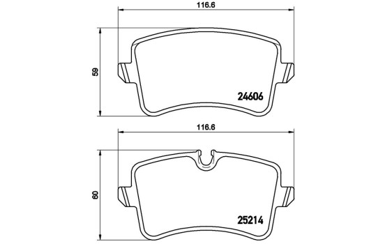 Brake Pad Set, disc brake P 85 119 Brembo, Image 2