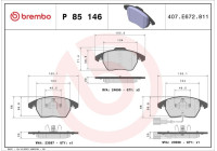 Brake Pad Set, disc brake P 85 146 Brembo