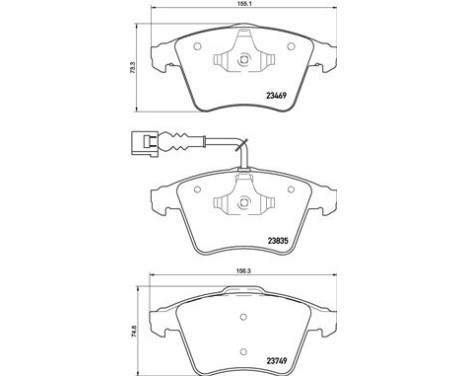 Brake Pad Set, disc brake P 85 149 Brembo, Image 2