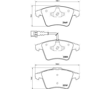 Brake Pad Set, disc brake P 85 149 Brembo, Image 3