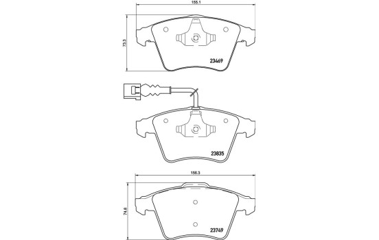 Brake Pad Set, disc brake P 85 149 Brembo, Image 3