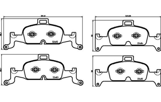 Brake Pad Set, disc brake P 85 164 Brembo