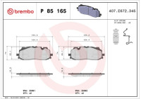 Brake Pad Set, disc brake P 85 165 Brembo