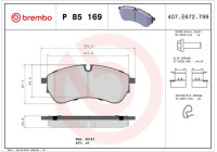 Brake Pad Set, disc brake P 85 169 Brembo