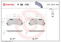 Brake Pad Set, disc brake P 85 170 Brembo