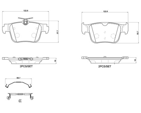 Brake pad set, disc brake P 85 184 Brembo, Image 2