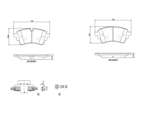 Brake pad set, disc brake P 85 186 Brembo