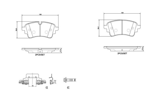 Brake pad set, disc brake P 85 186 Brembo