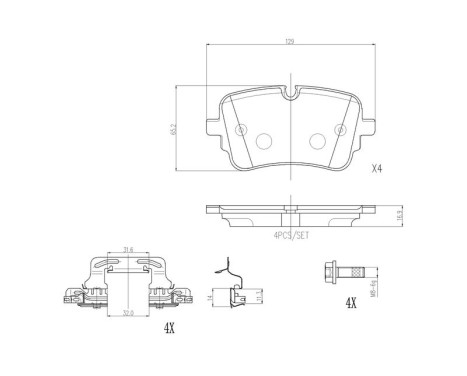 Brake pad set, disc brake P 85 190 Brembo