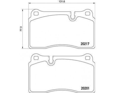 Brake Pad Set, disc brake P02002 Brembo, Image 2