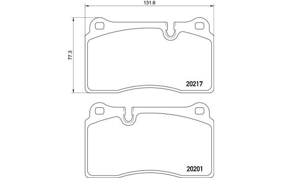 Brake Pad Set, disc brake P02002 Brembo, Image 3