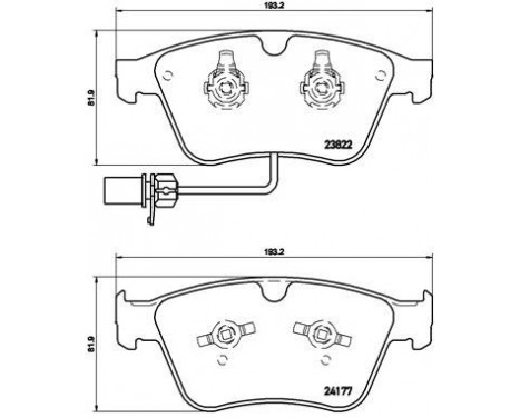 Brake Pad Set, disc brake P05003 Brembo, Image 2