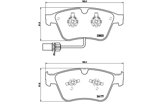 Brake Pad Set, disc brake P05003 Brembo, Image 2
