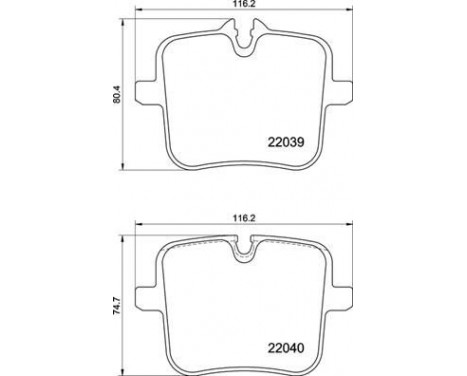 Brake Pad Set, disc brake P06109 Brembo, Image 2