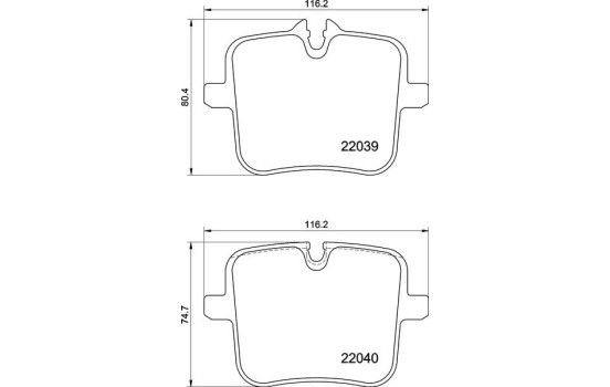 Brake Pad Set, disc brake P06109 Brembo, Image 2