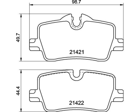 Brake Pad Set, disc brake P06113 Brembo, Image 2